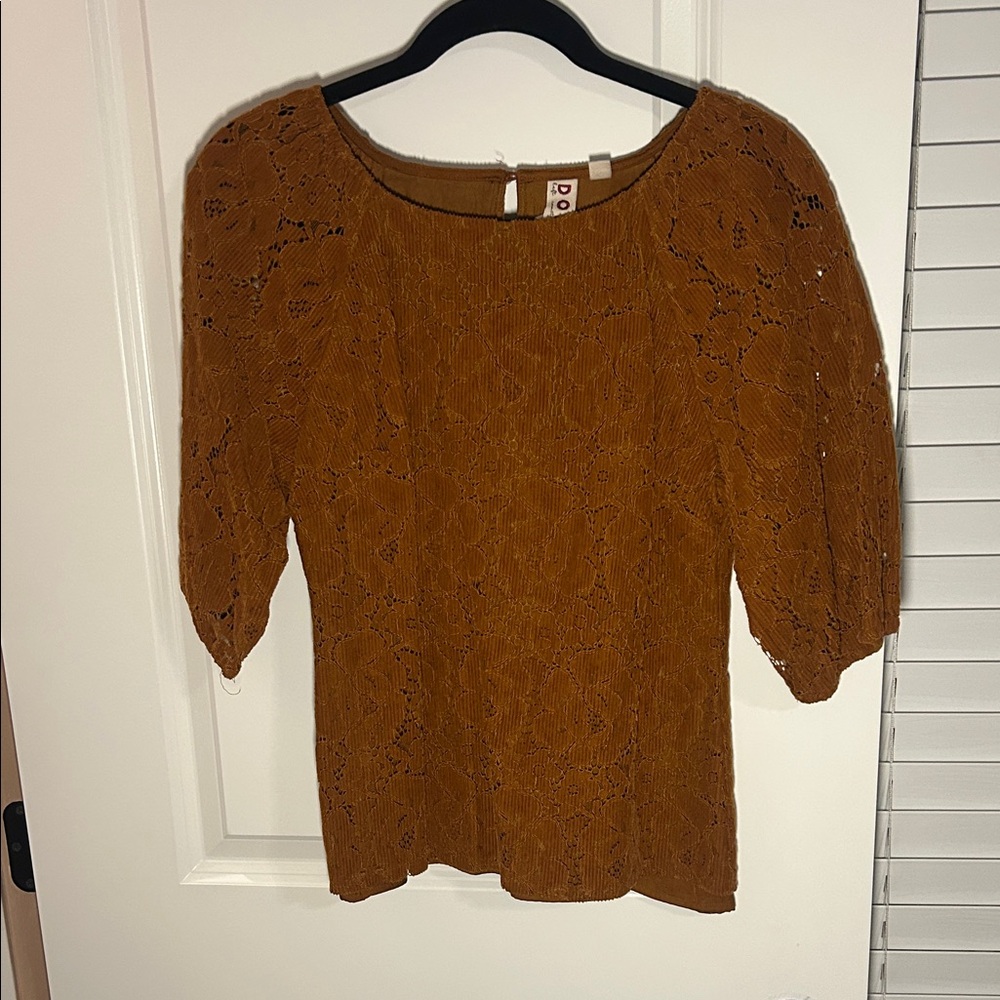 Dolan Rust Lace Blouse